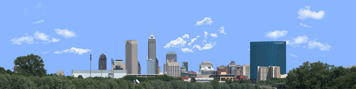 INDIANAPOLIS SKYLINE FROM THE WEST no river
