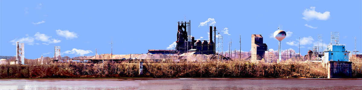 STEEL MILL ASHLAND WITH RIVER left part 2