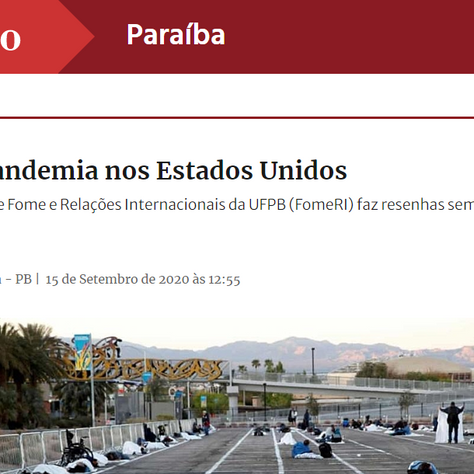 A Fome e a Pandemia nos Estados Unidos