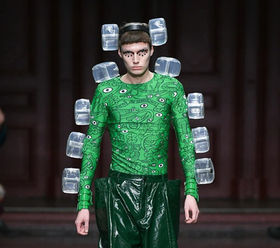 slim fit dress slacks Green Balloon Dress- Inflatable Latex Sculptural Dress with Inflator –  Tabbe Designs main image 0