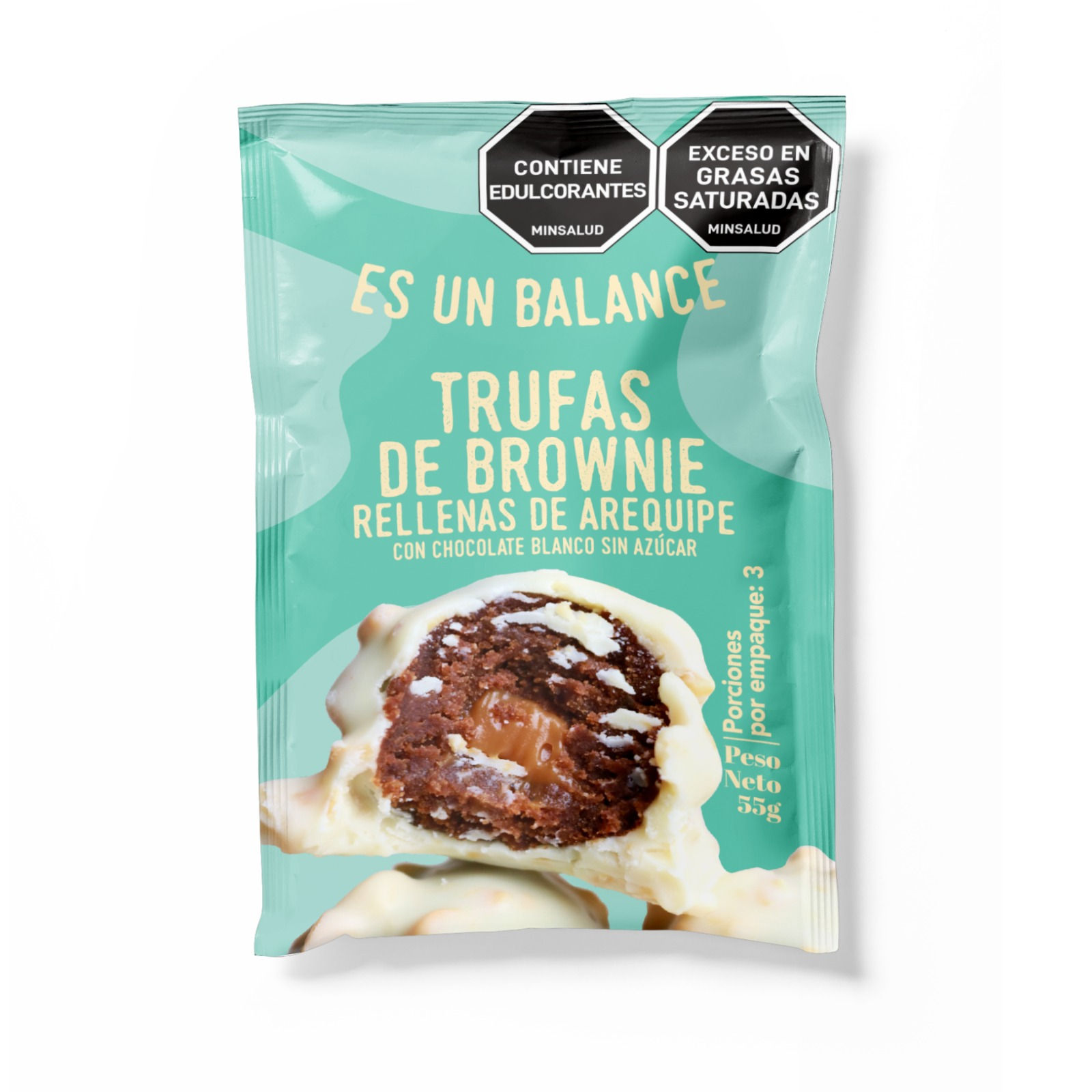Trufas de brownie con chocolate blanco