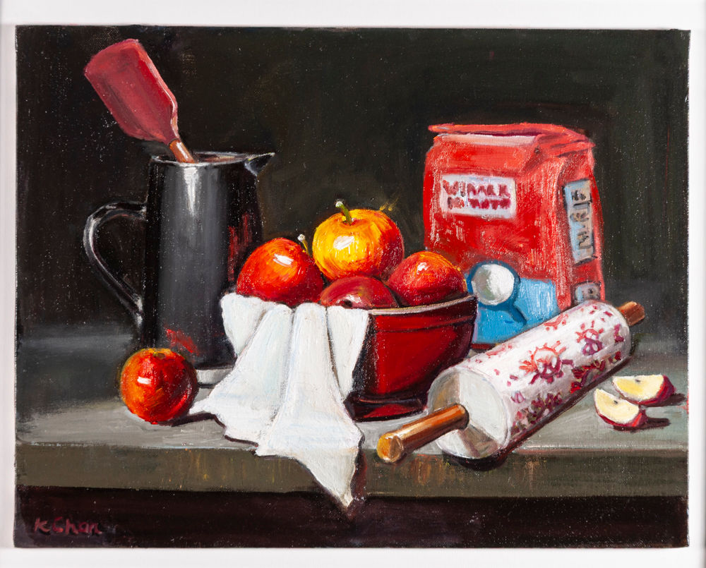 Let's Make Pie-16" x 24" - Oil on Canvas Board