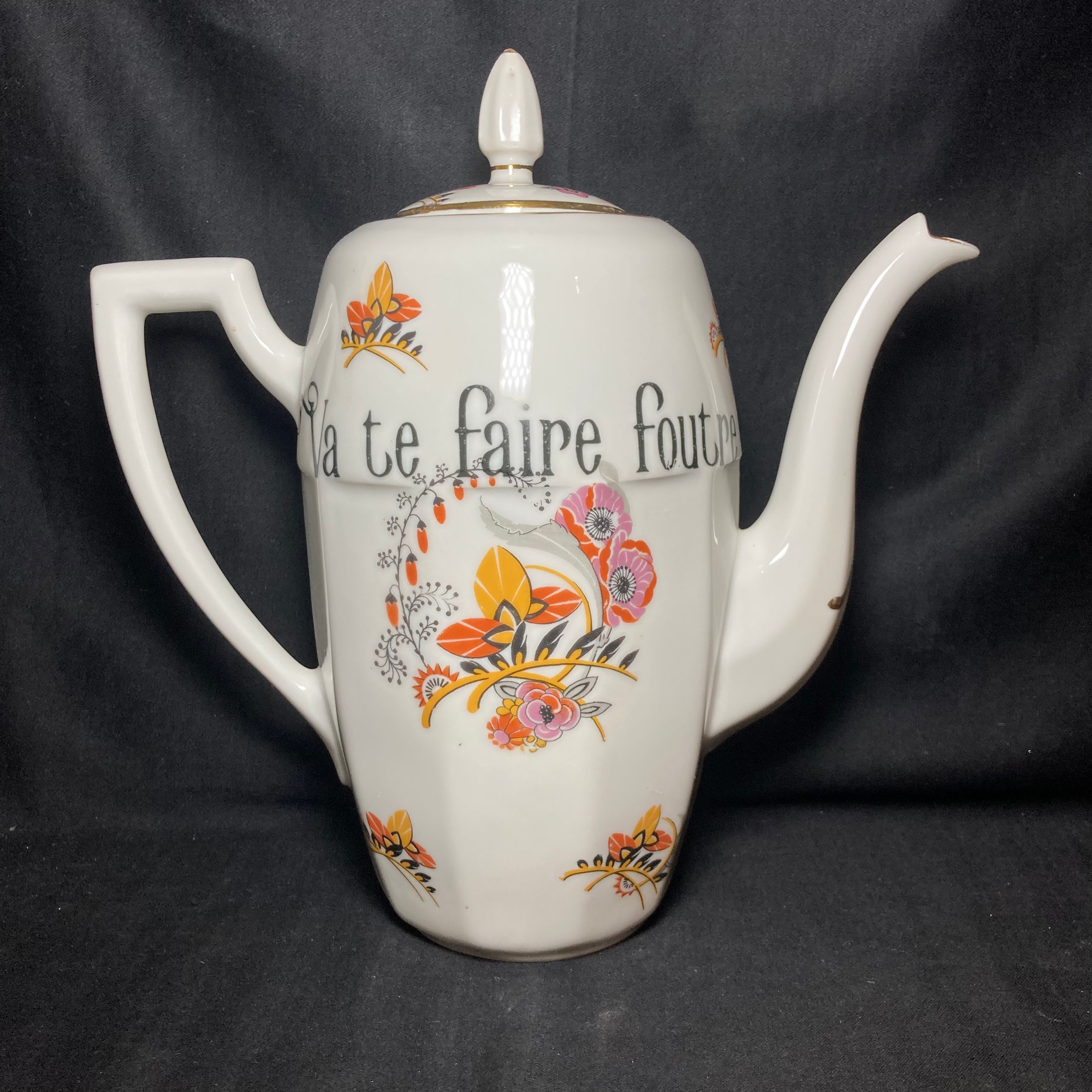 Va te faire foutre, Tea / Coffee pot, Cocktail jug, Vintage upcycled gift