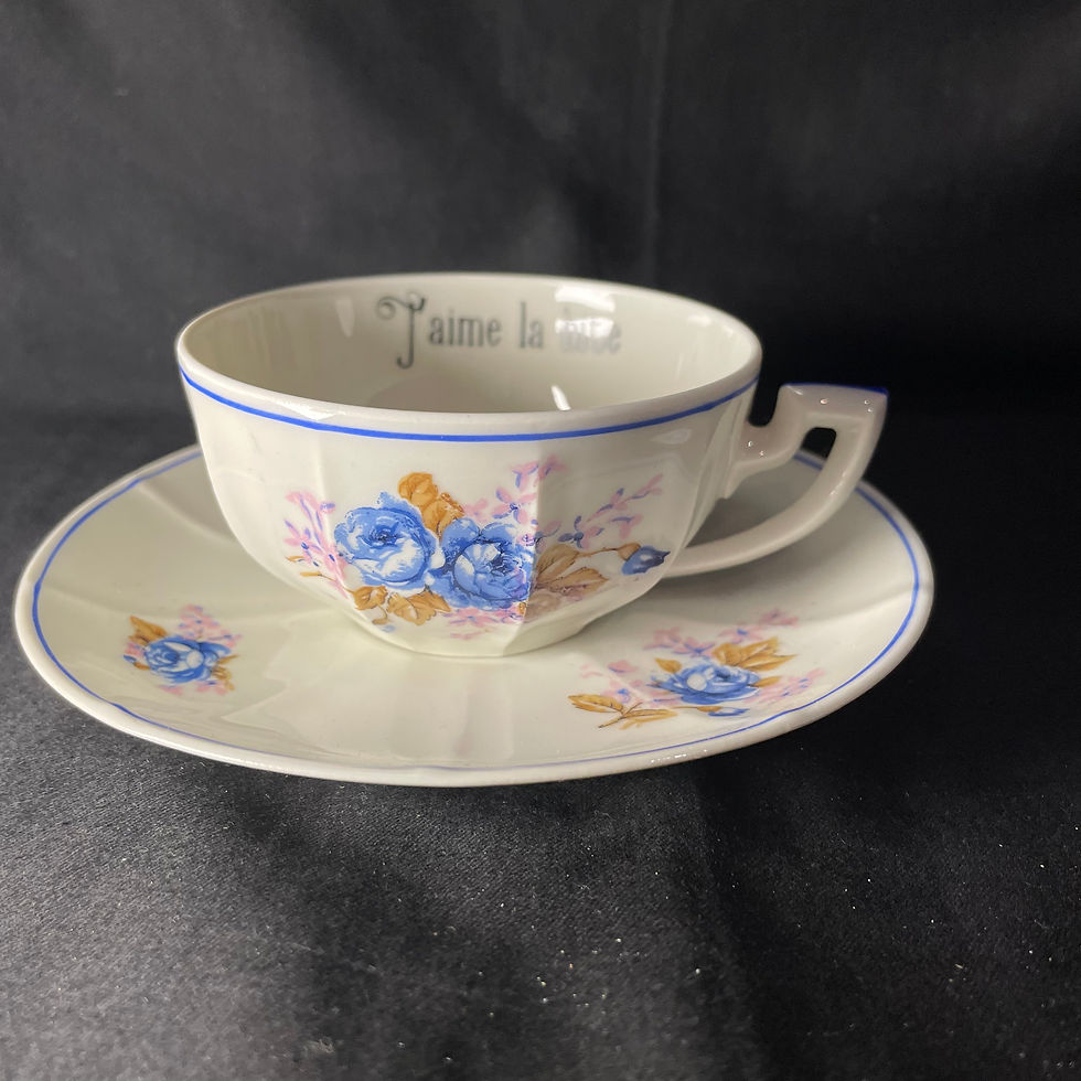 Thumbnail: J'aime la bite funny coffee / tea cup, rude upcycled vintage unique porcelain