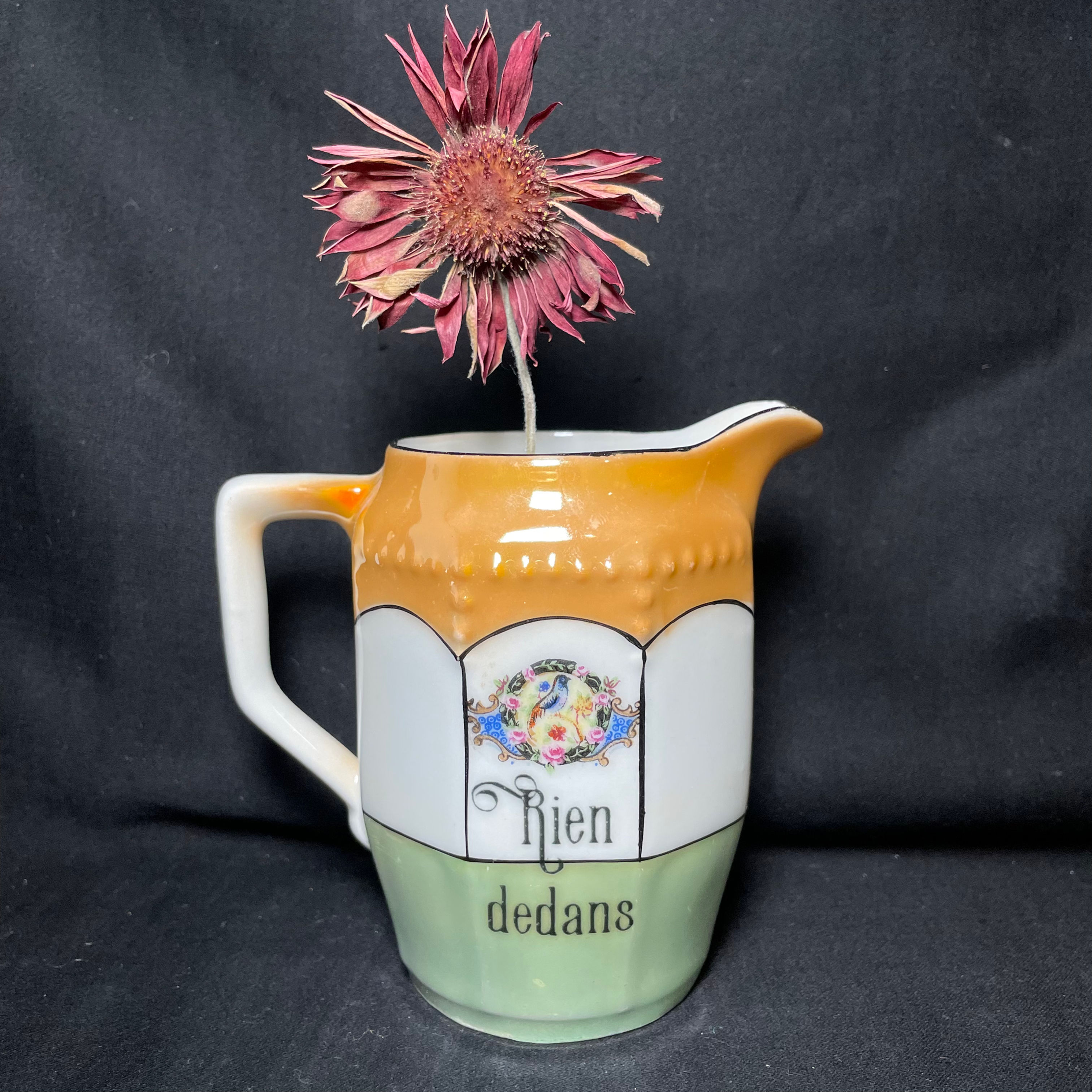 Funny French Bud Vase, Rien Dedans, Rude Tableware,Vintage porcelain gift