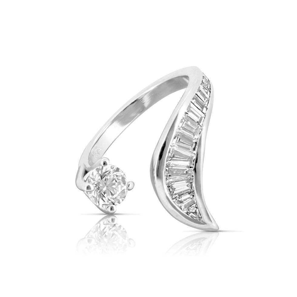 Thumbnail: Unique Special Diamond Cut Spiral Ring