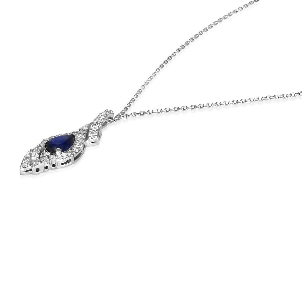 Thumbnail: Pear-shape Sapphire diamond necklace