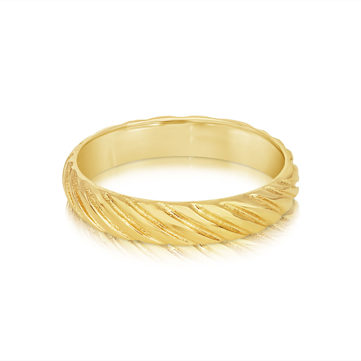 Lined gold wedding ring