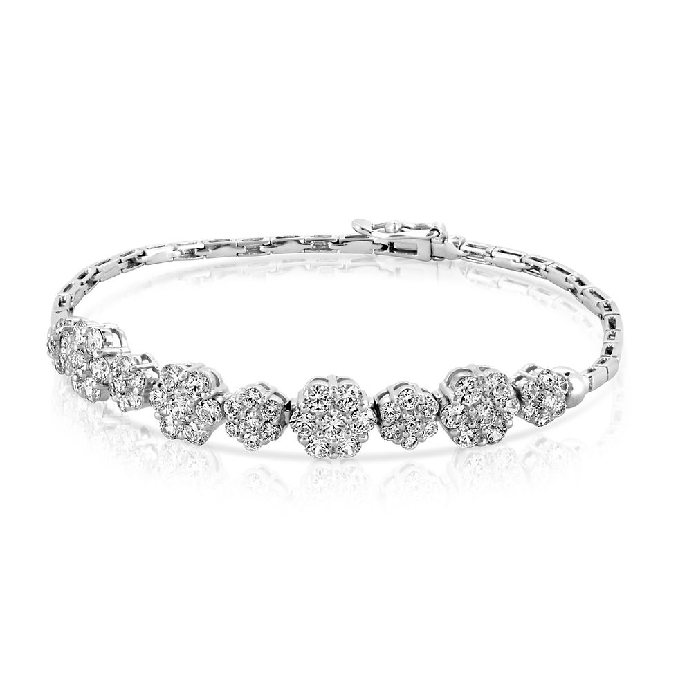 Soft Flowers Diamond Bridal Bracelet