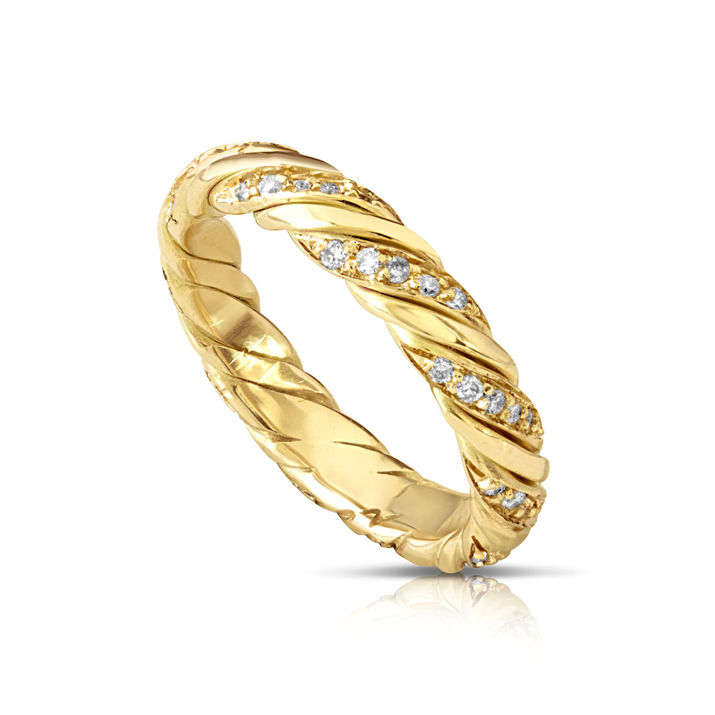Twisted Diamond Wedding Ring