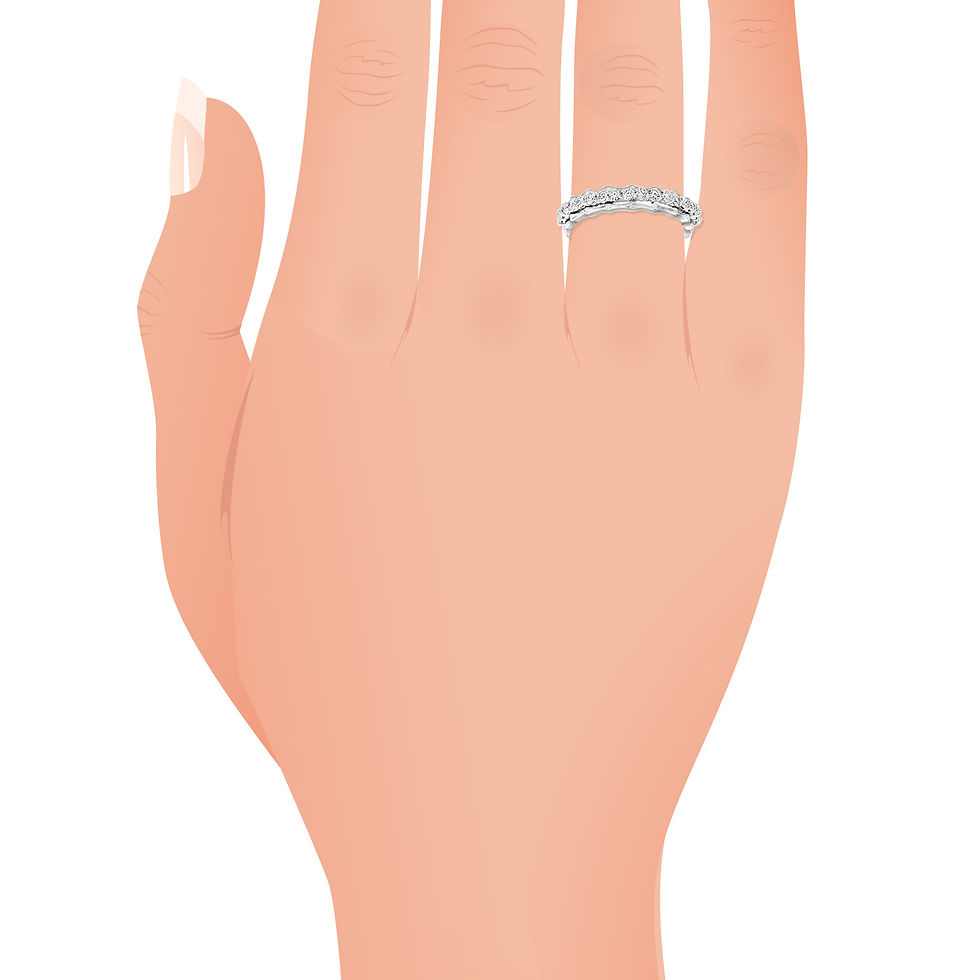 Thumbnail: Thin Vaulted Diamond Wedding Ring