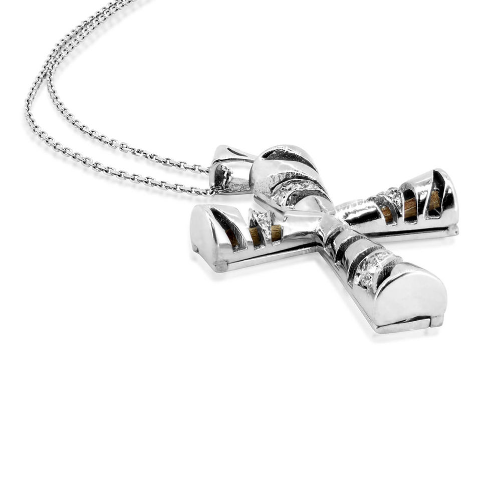 Thumbnail: Nazareth Olive Tree Wood Diamond Cross