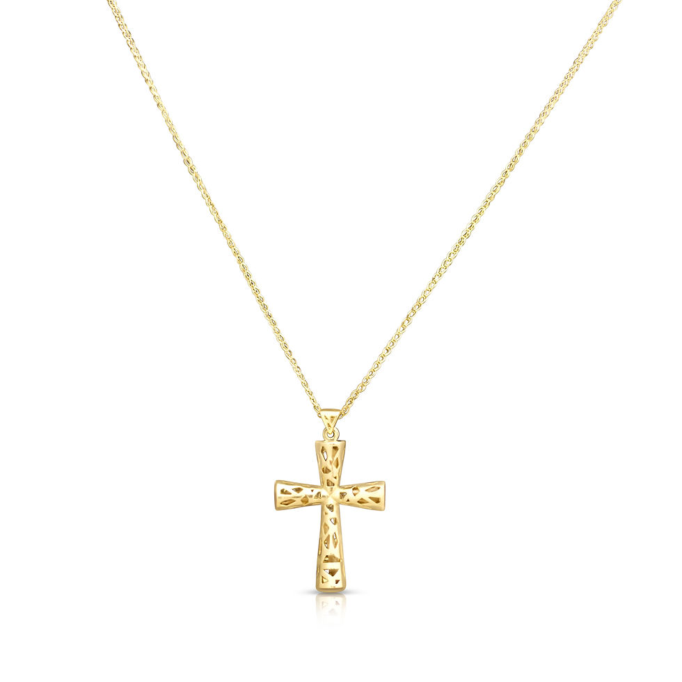 Triangle Shapes Golden Hollow Cross