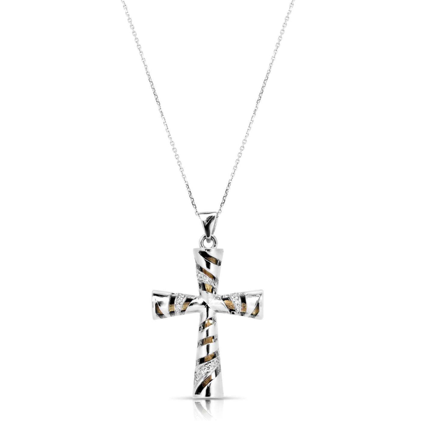 Nazareth Olive Tree Wood Diamond Cross