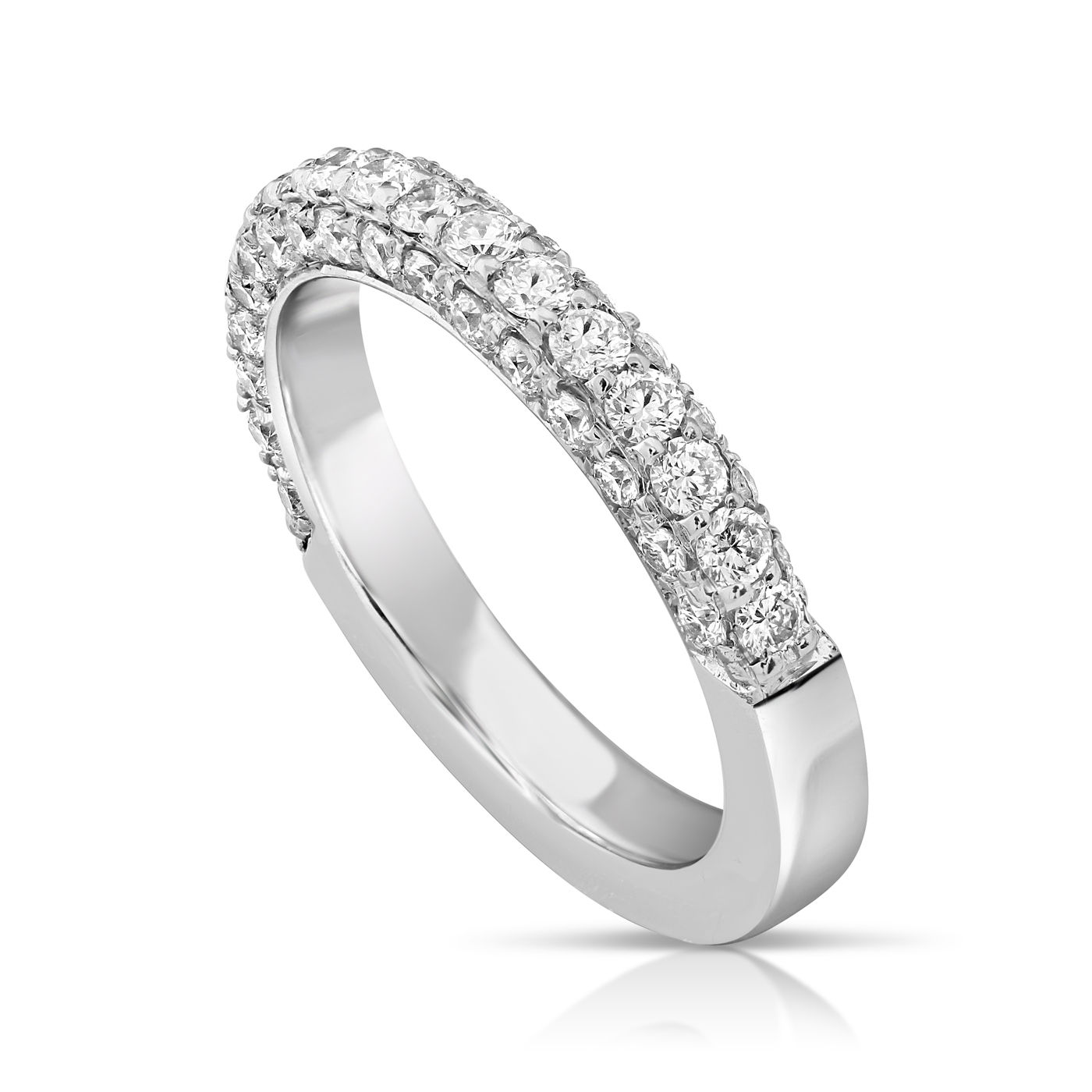 Half Diamond Inlaid Ring