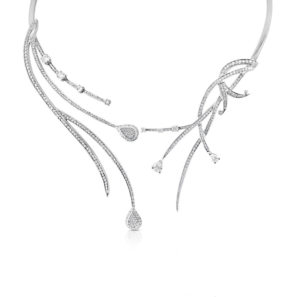 Thumbnail: INCEPTION Prominent Michael Angelo Diamond Bridal Necklace