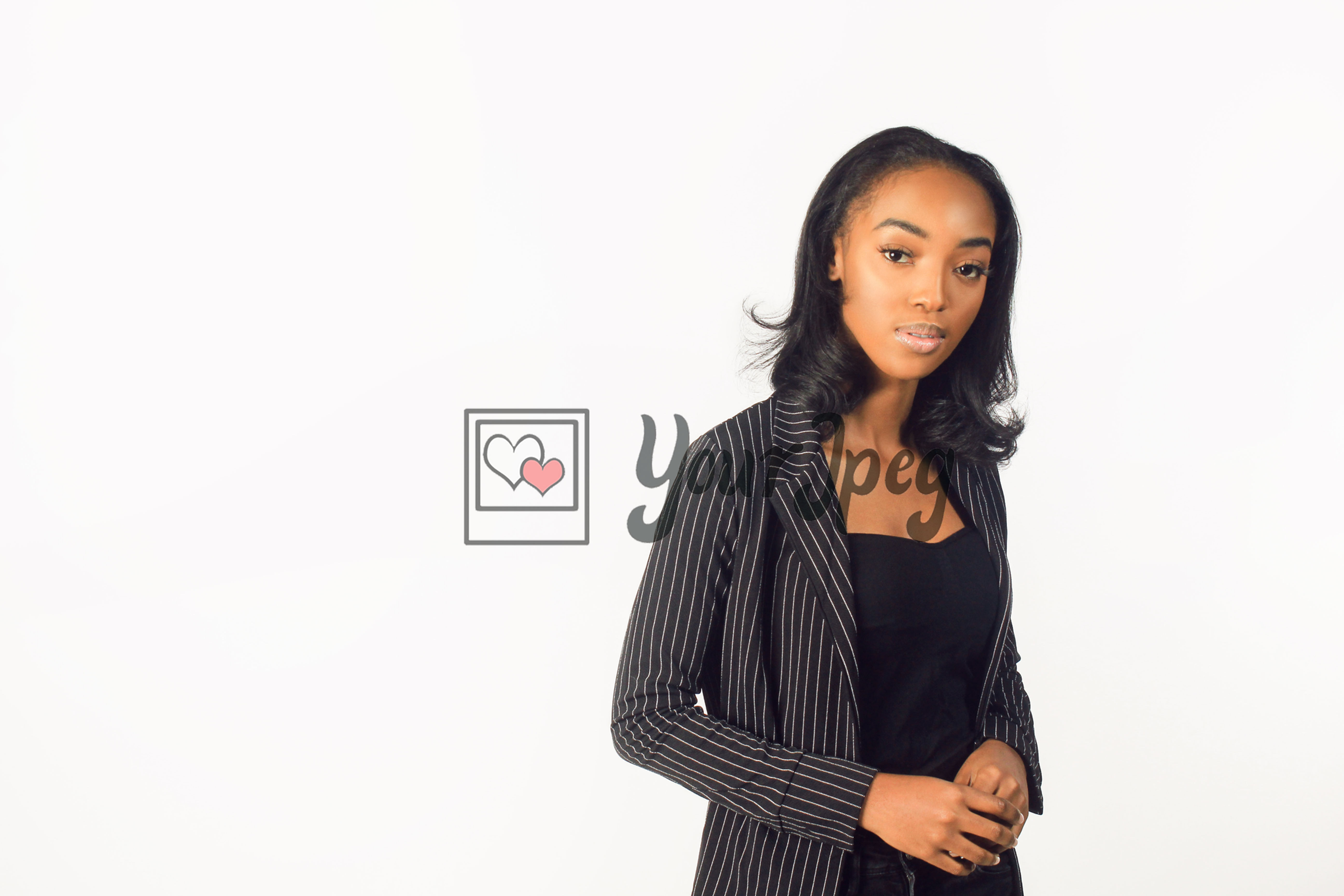 Woman In Suit Looking Forward