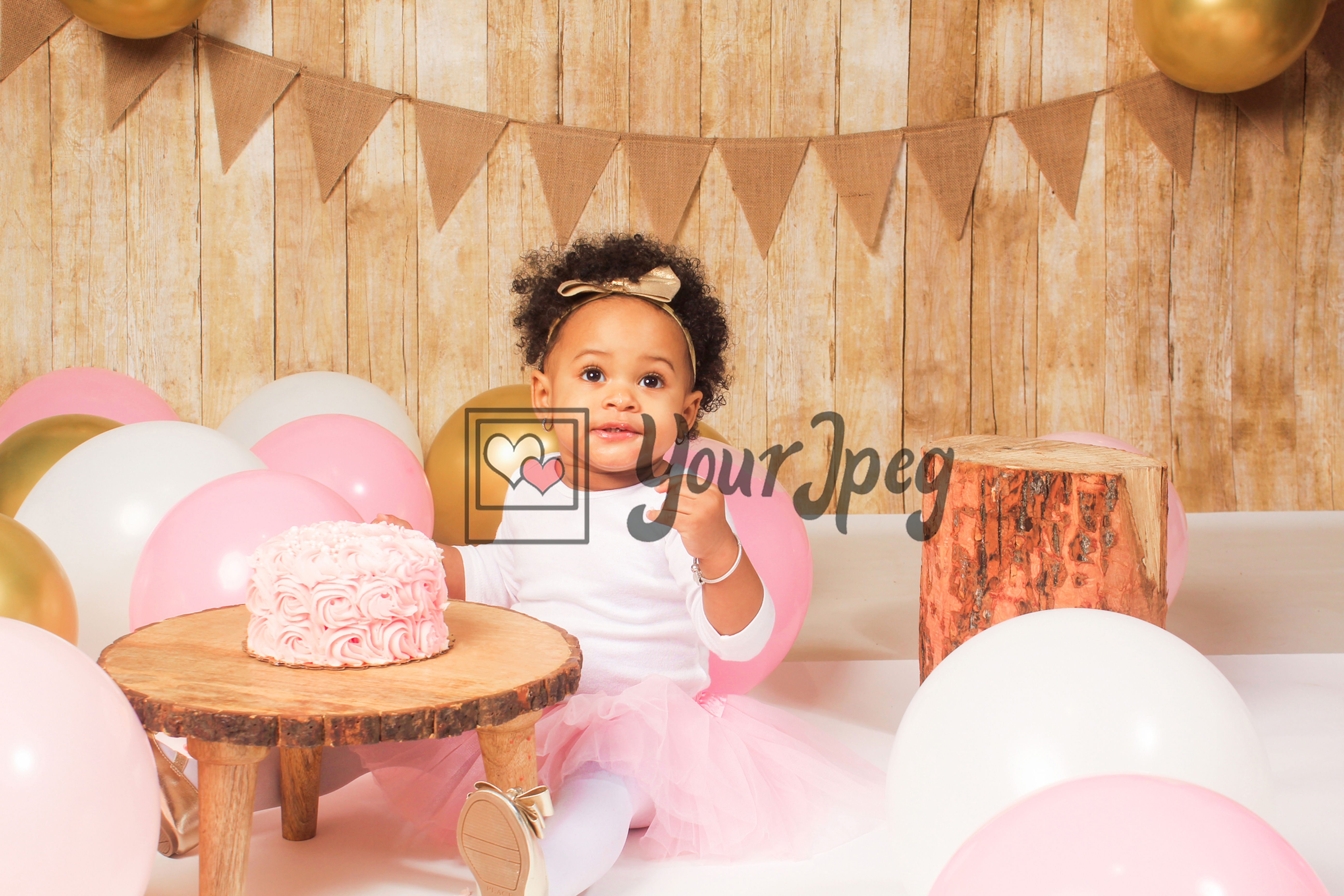 Baby Girl With Birthday Cake
