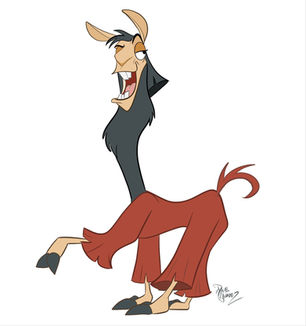 Cartoon llama in red pants by Dave Alvarez