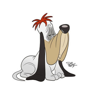 Sad cartoon bloodhound illustration by Dave Alvarez