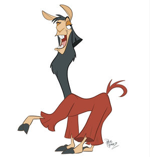 Kuzco the llama laughing