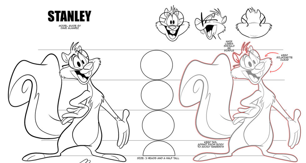 Stanley squirrel character design sheet