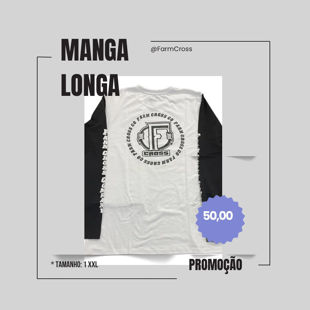 camiseta manga longa logo Farm Cross Company