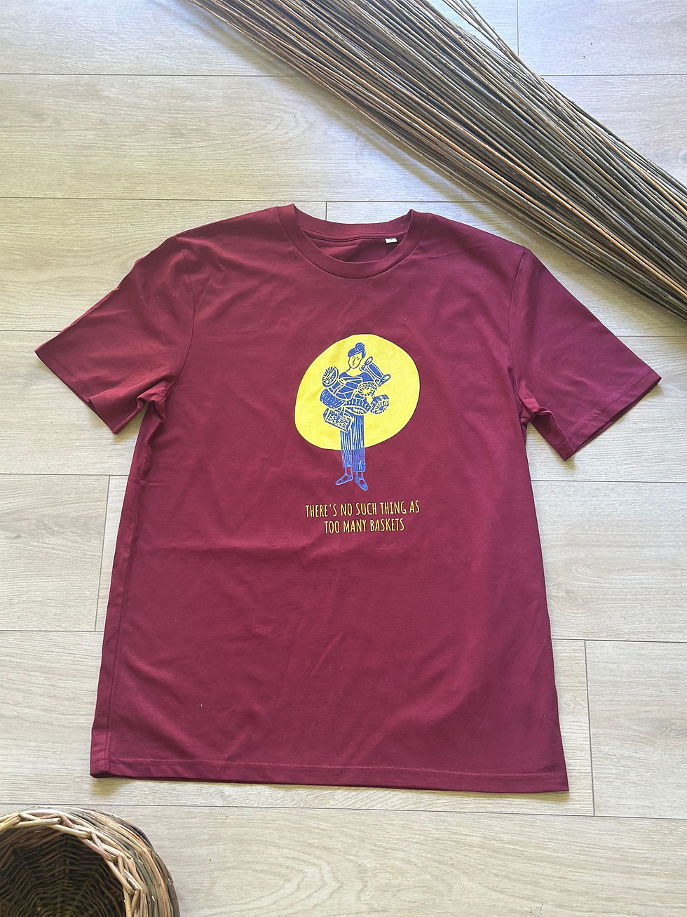 Thumbnail: There's No Such Thing As Too Many Baskets Unisex Organic Cotton T-Shirt