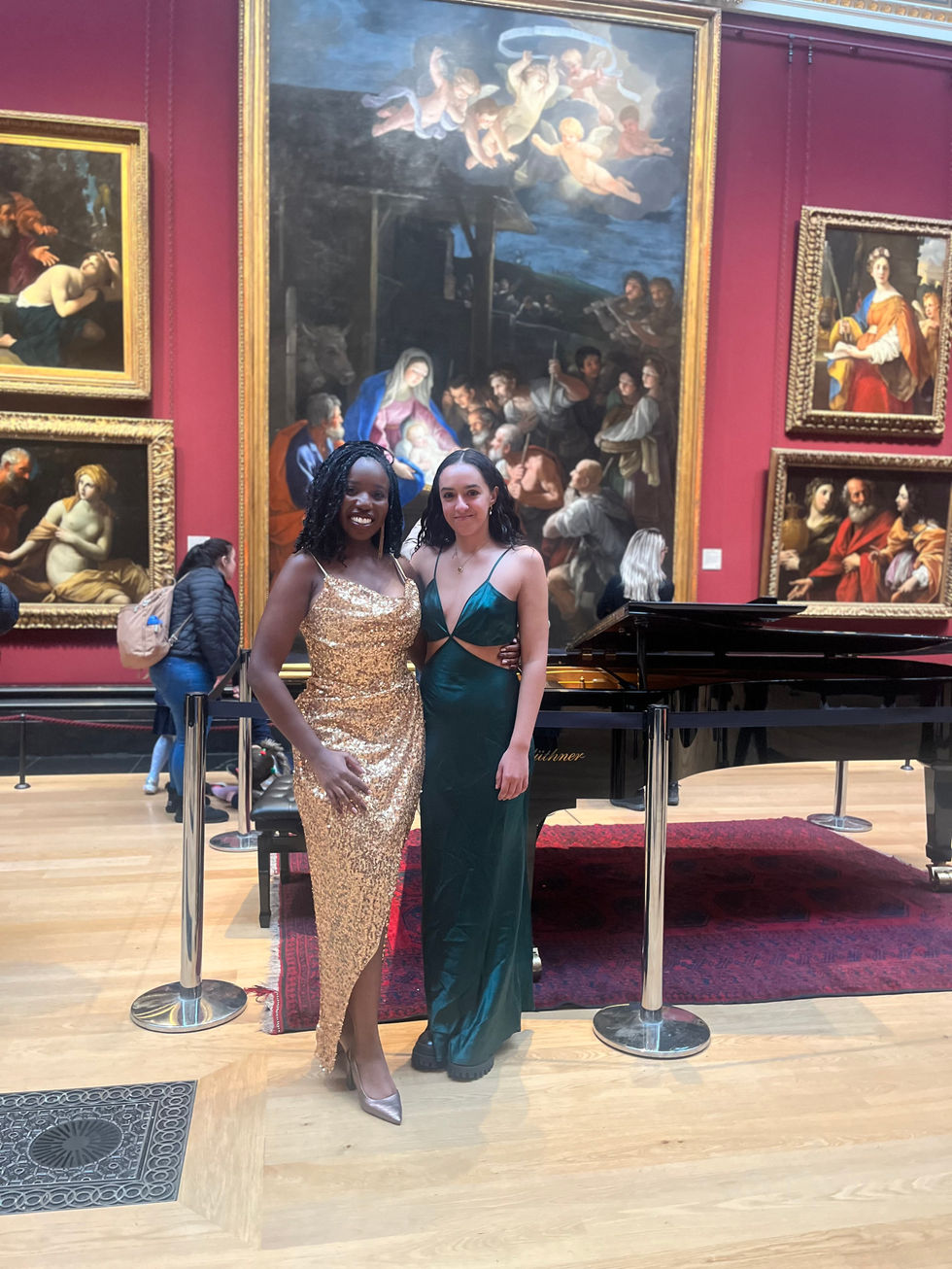 Soprano Roberta Philip and pianist Daisie Sitlani performing in the the Julia and Hans Rausing Room at the National Gallery.