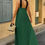 Thumbnail: Solid Stitching Off Shoulder Long A Line Dress