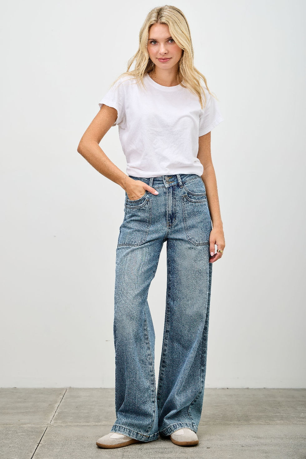 Thumbnail: High Rise Double Pocket Wide Leg        