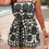 Thumbnail: Plus Size Random Printed Belt Sleeveless Romper