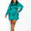 Thumbnail: Satin Mock Neck Rouched Mini Dress