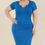 Thumbnail: Plus Size Split Neck Bodycon Midi Dress