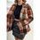 Thumbnail: Plaid Lapel Collar Long Sleeve Button Coat