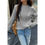 Thumbnail: Solid Round Neck Cable Knit Pullover Sweater