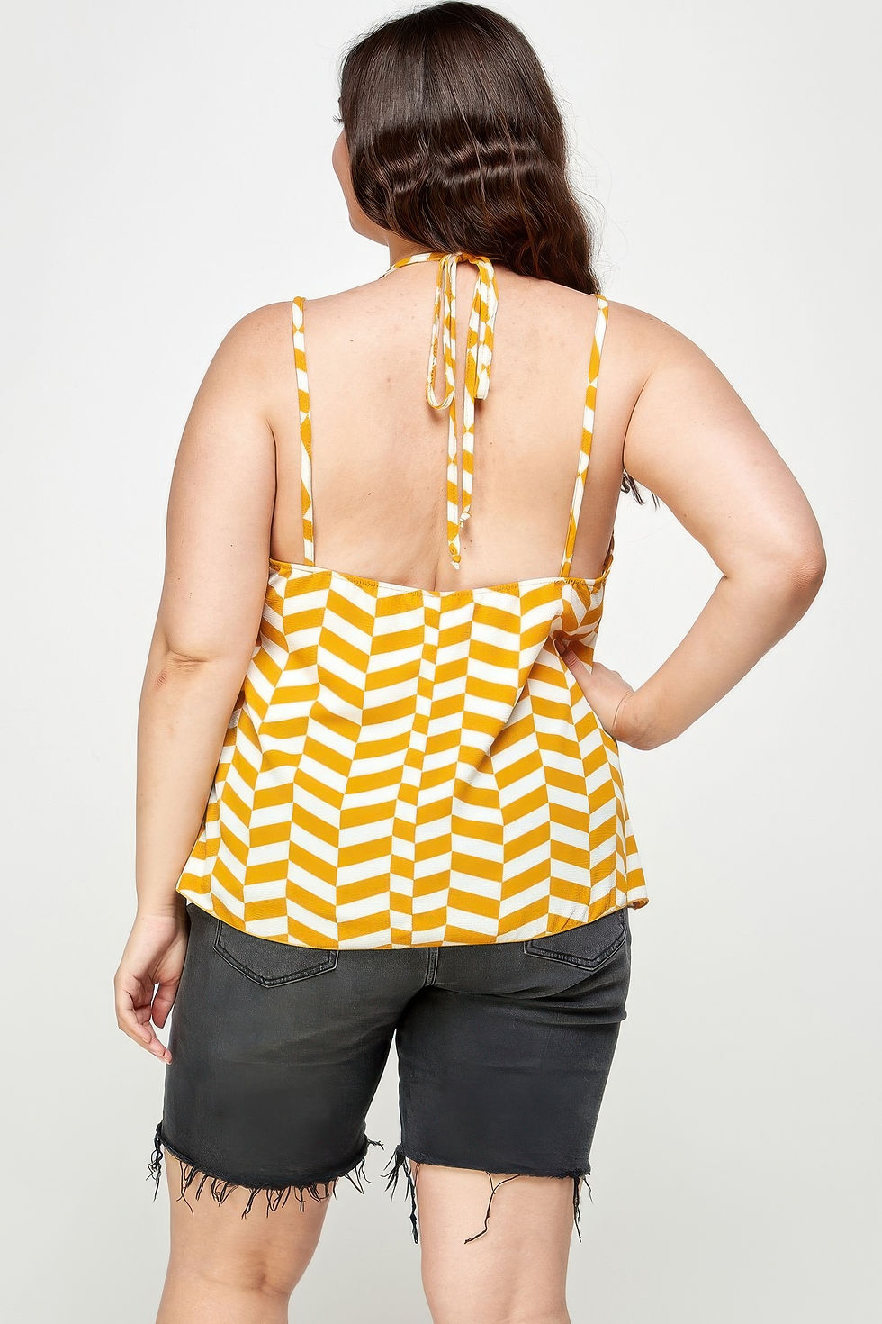 Thumbnail: Plus Size Geometric Top With Double Spaghetti Strap