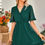 Thumbnail: Swiss Dot Frill Trim Puff Sleeve Surplice Dress