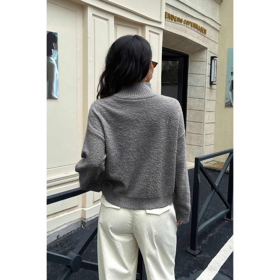 Thumbnail: Soft Knit Roll Neck Long Sleeves Sweater