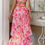 Thumbnail: Straps Floral Print V Neck Patchwork Full Dress