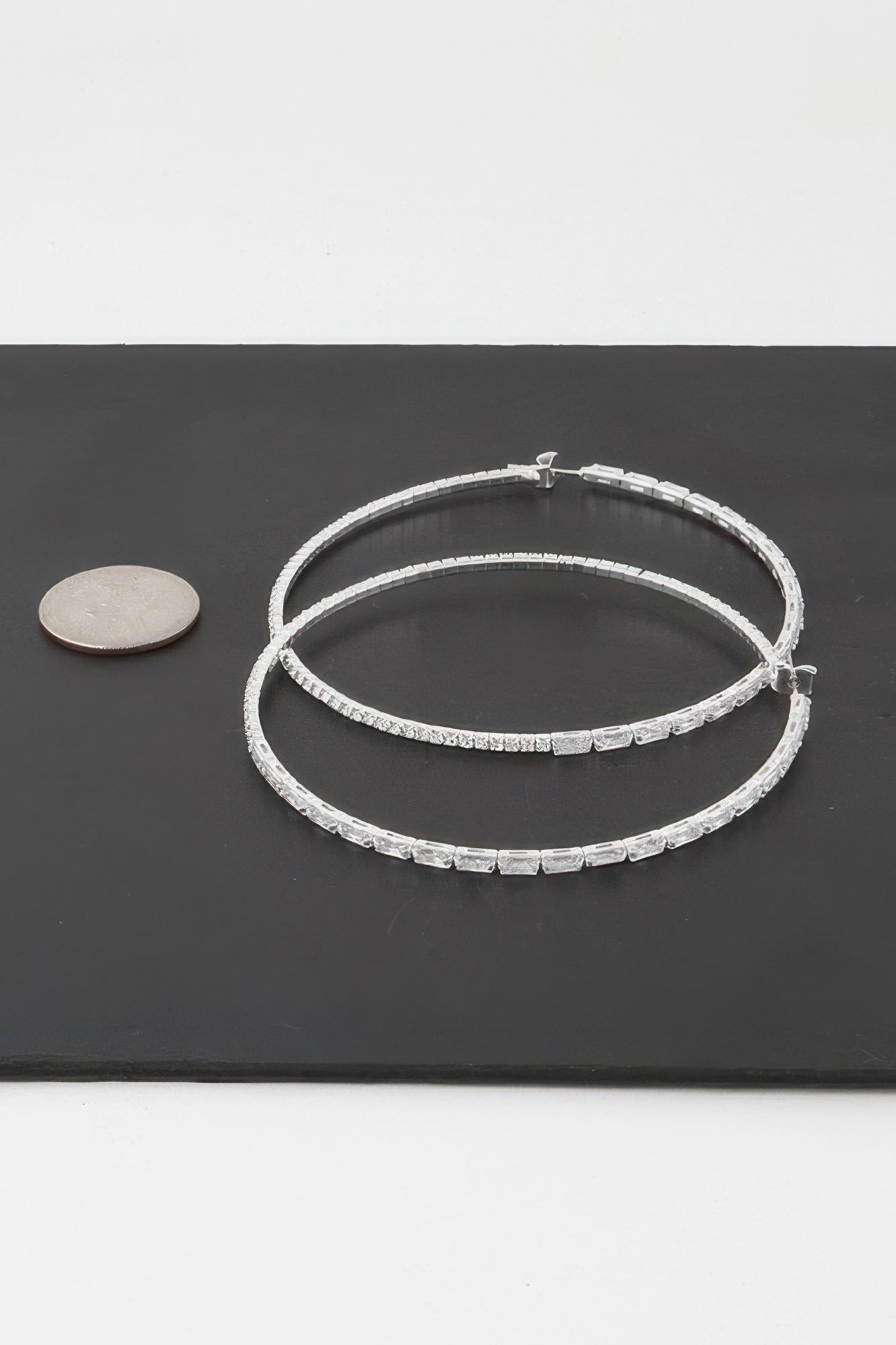 Large Rhinestone Hoop Earrings