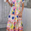 Thumbnail: Allover Printed Button Down Ruched Long Dress