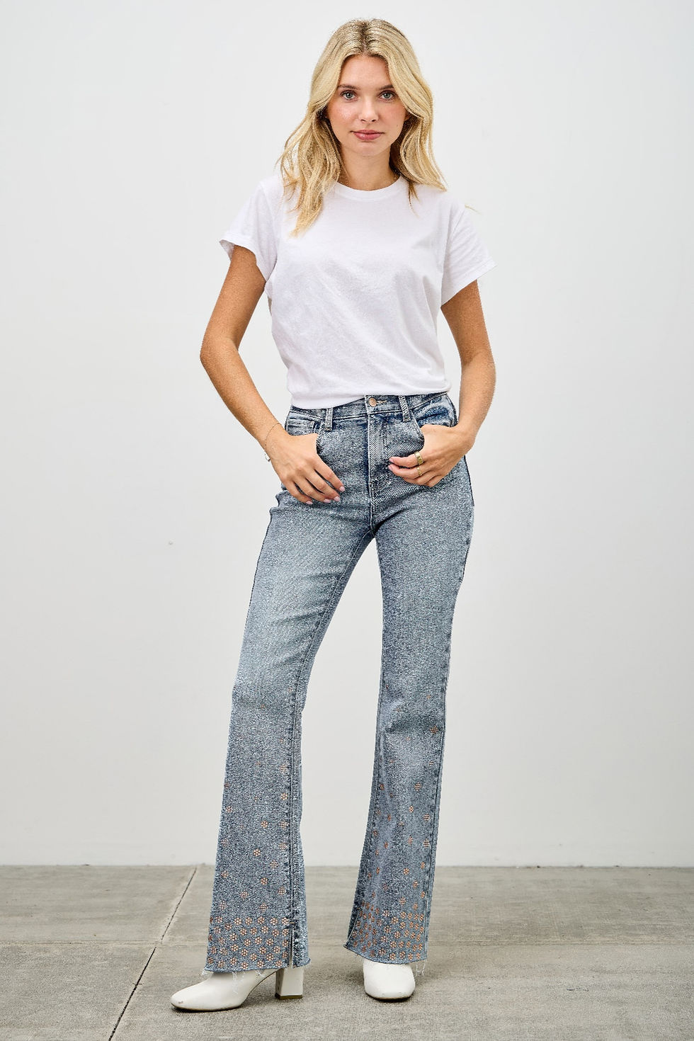 Thumbnail: High Rise Kick Flare With Rhinestone         