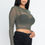 Thumbnail: Sexy Sheer Mesh Long Sleeve Crop Top