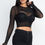 Thumbnail: Sexy Sheer Mesh Long Sleeve Crop Top