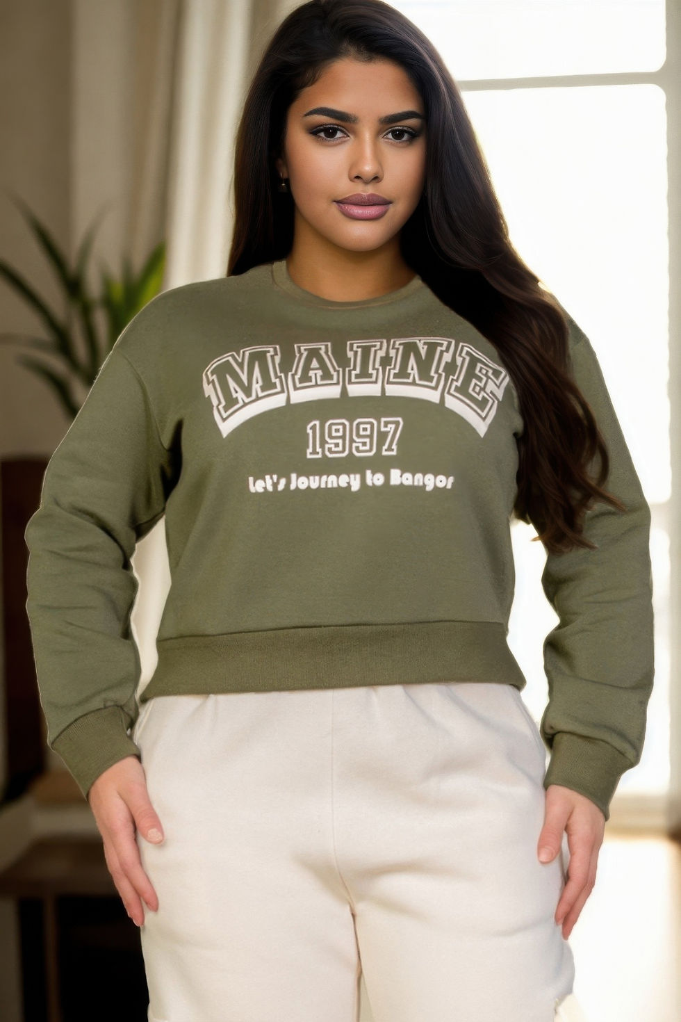 Thumbnail: Plus Size Graphic Drop Shoulder Sweatshirt