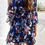 Thumbnail: Floral V Neck Waist Tie Ruffle Hem Wrap Dress