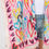Thumbnail: Multi Colored Heart Print Silky Feel Kimono