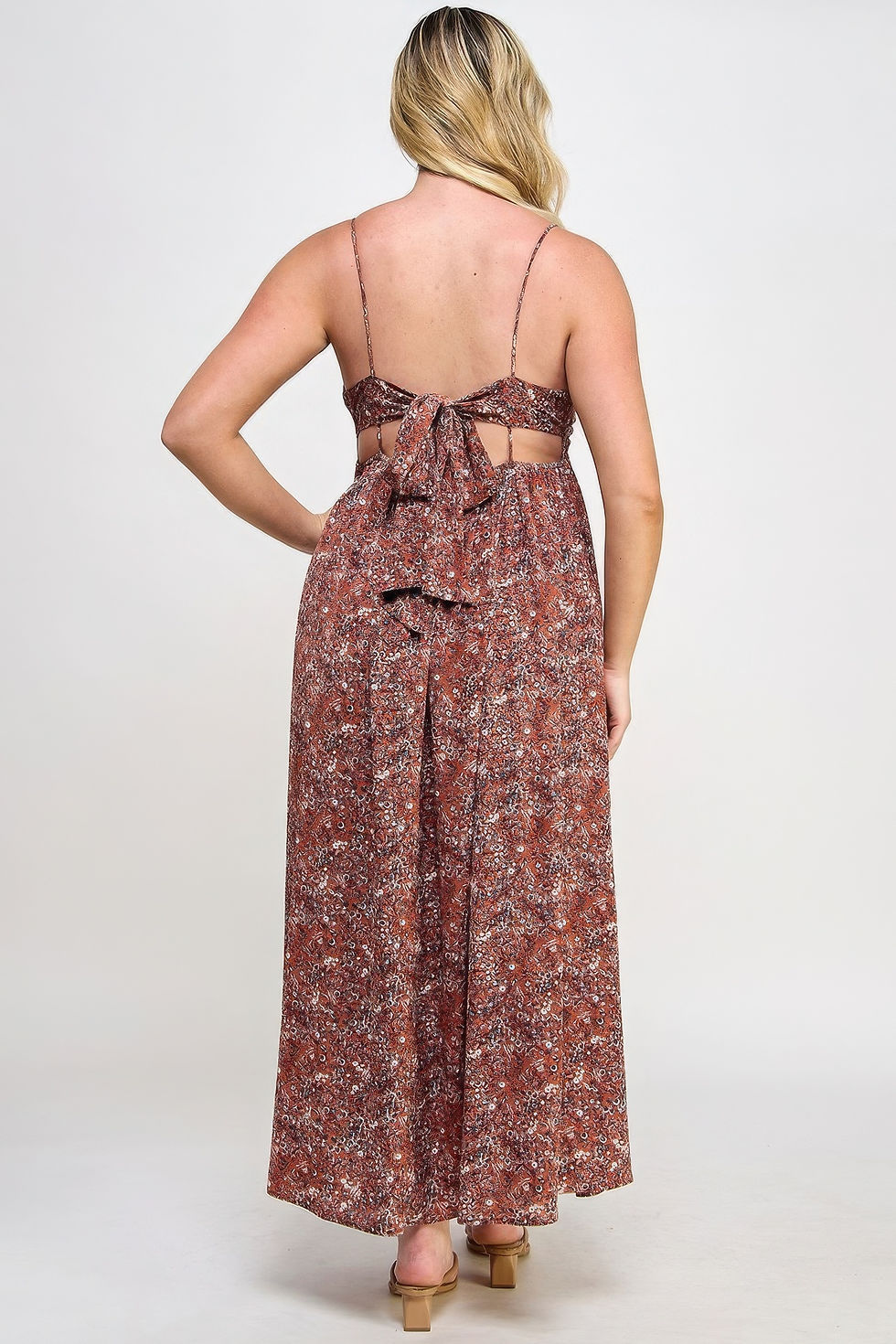 Thumbnail: Floral Maxi Dress With Tie Back