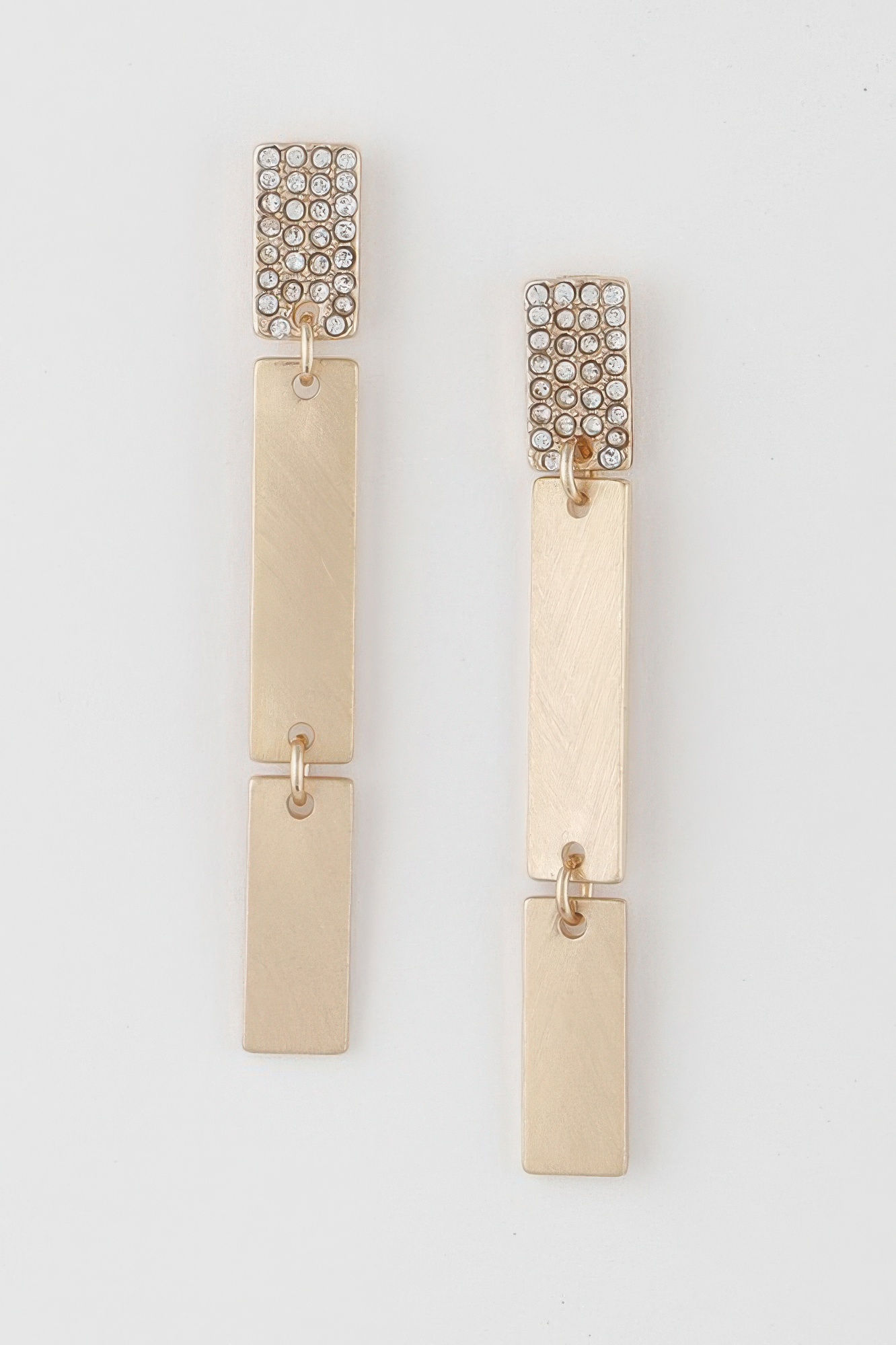 Jeweled Triple Bar Earrings